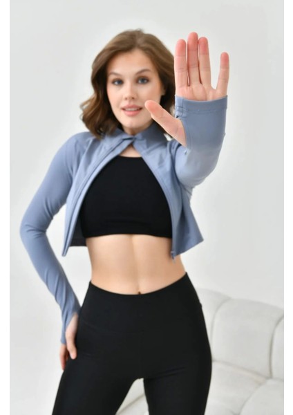 Kadın Crop Spor Ceket modelleri