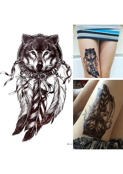 Gerçekci Geçici Kurt Desenli Dövme Sahte Etiket Kadın Erkek Kol Bacak fiyatları