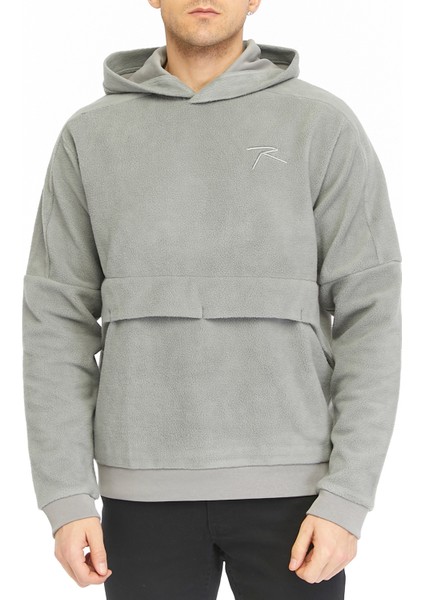 Erkek Kapüşonlu Polar Sweatshirt Dıves Gri