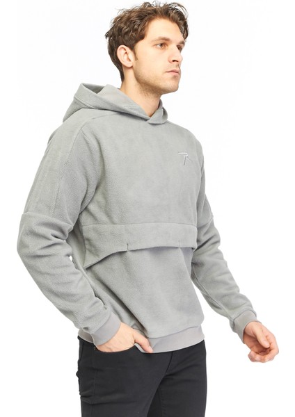 Erkek Kapüşonlu Polar Sweatshirt Dıves Gri fiyatları
