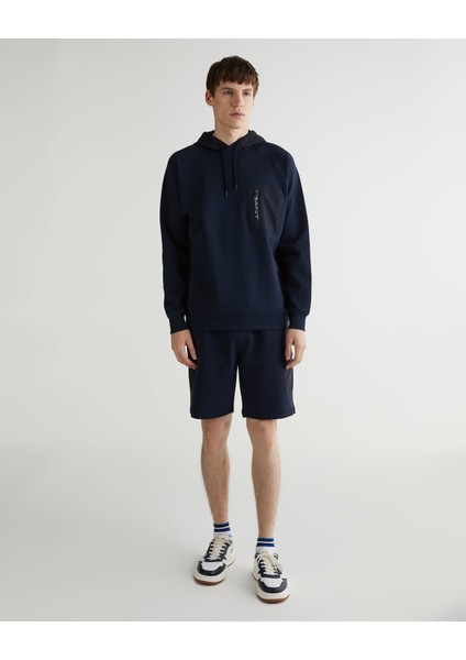 Erkek Lacivert Regular Fit Kapüşonlu Logolu Sweatshirt 2524129T.433
