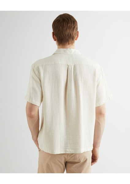 Erkek Bej Regular Fit Klasik Yaka Gömlek 3824113T.130