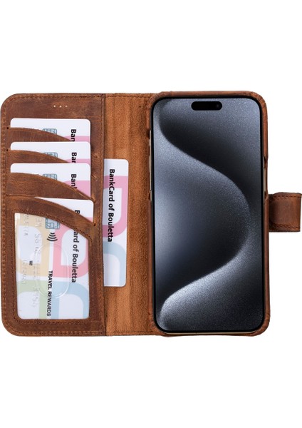 Apple iPhone 15 Pro Uyumlu Deri Cüzdanlı Kılıf F360 G2 indirimleri