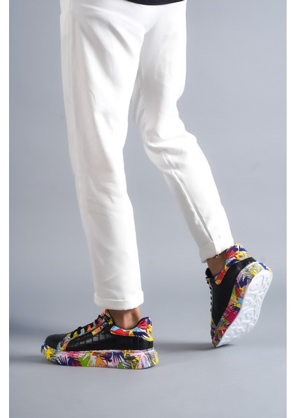 Siyah-Kırmızı Crocodile, %100 Vegan&pamuk Iç Astar, Topuk Boyu 4 cm Günlük Şık Tasarım Erkek Sneaker fiyatları