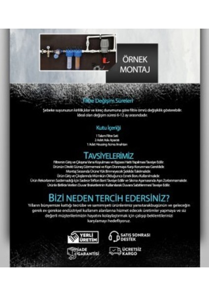 Daire Bina Sayaç Girişi 2 Aşama Su Arıtma Cihazı ( Toz Tortu , Çamur Önleyici Yumuşatma Sistemi ) fırsatları