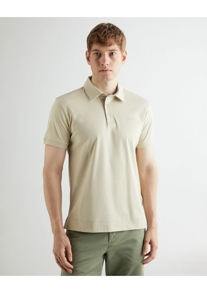 Erkek Bej Slim Fit Logolu Polo 2013034.239