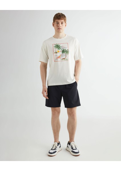 Erkek Krem Relaxed Fit Bisiklet Yaka Logolu T-Shirt 2013080.113 modelleri