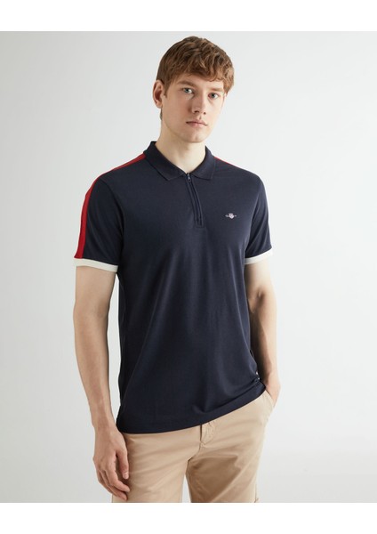 Erkek Lacivert Regular Fit Renk Bloklu Polo 2424123T.433