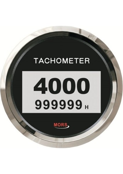 Dijital Devir Göstergesi 4000 Rpm 12-24V Siyah Motor Zaman Saatli Çap: 100MM