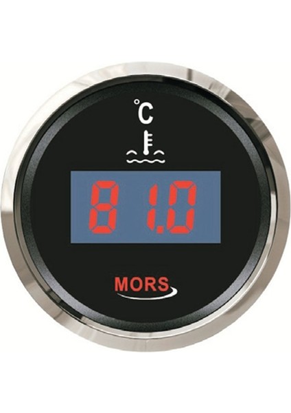 Dijital Hararet Göstergesi 12-24V Siyah Çap: 55MM