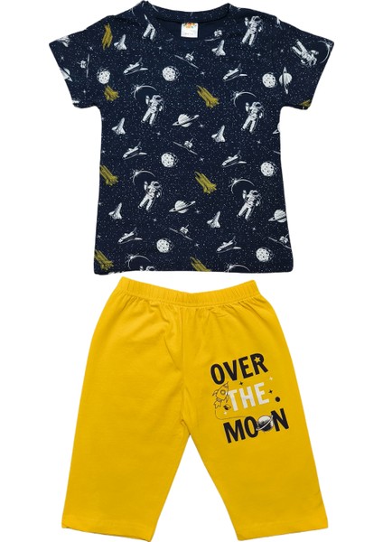 Erkek Çocuk Uzay Desenli Kapri Pijama Takımı