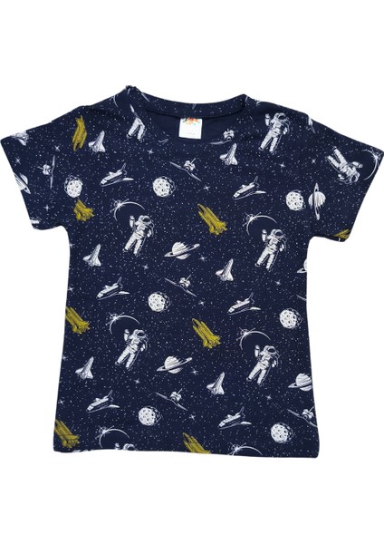 Erkek Çocuk Uzay Desenli Kapri Pijama Takımı