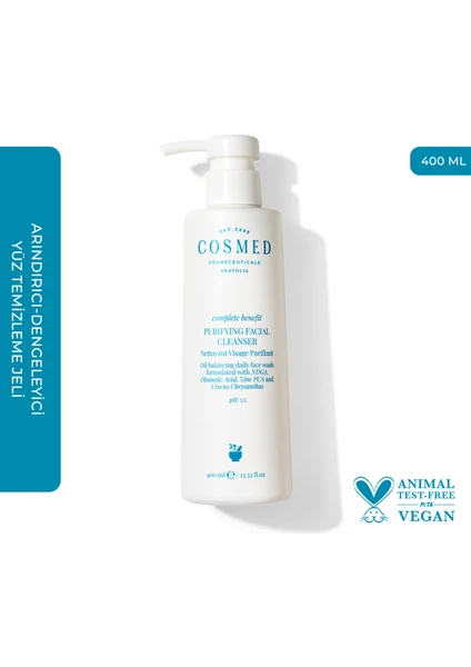 Complete Benefit Purifying Facial Cleanser - Yağlı ve Eğilimli Ciltlere Özel Yüz Temizleme Jeli Ph 5.5 400 ml