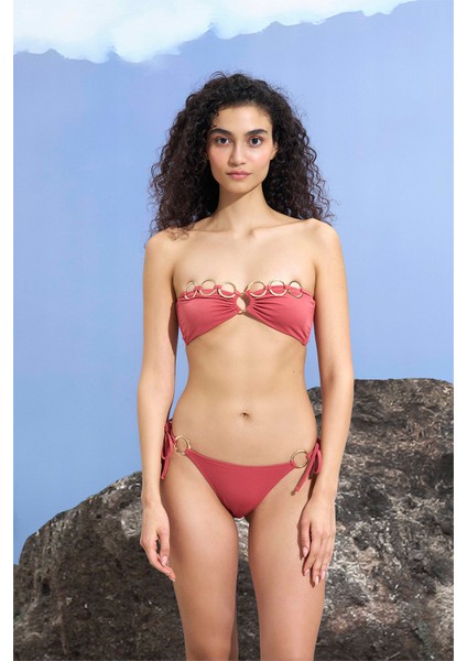 Sofya Halka Detaylı Straplez Bikini Takımı