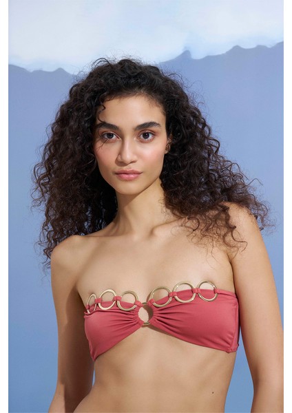 Sofya Halka Detaylı Straplez Bikini Takımı