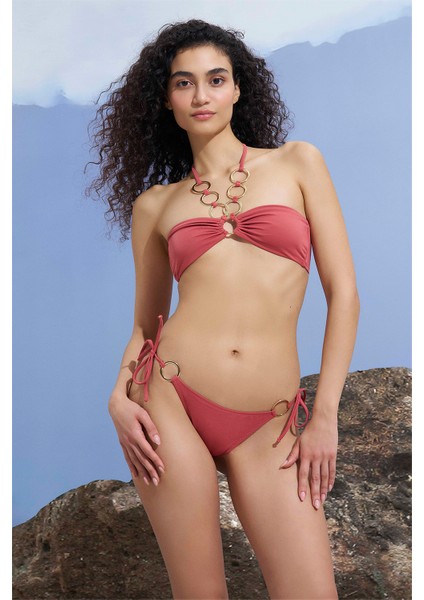 Sofya Halka Detaylı Straplez Bikini Takımı