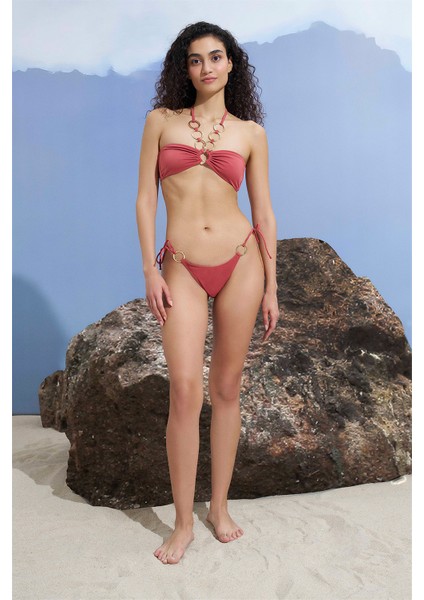 Sofya Halka Detaylı Straplez Bikini Takımı