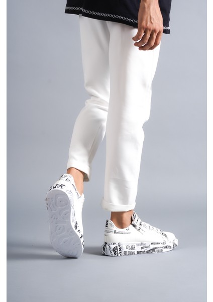 Beyaz Gazete Crocodile, %100 Vegan&pamuk Iç Astar, Topuk Boyu 4 cm Günlük Şık Tasarım Erkek Sneaker modelleri