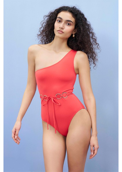 Rosa Halka Kemerli Tek Omuz Mayo fiyatları