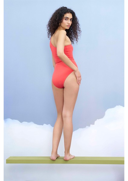 Rosa Halka Kemerli Tek Omuz Mayo indirimleri