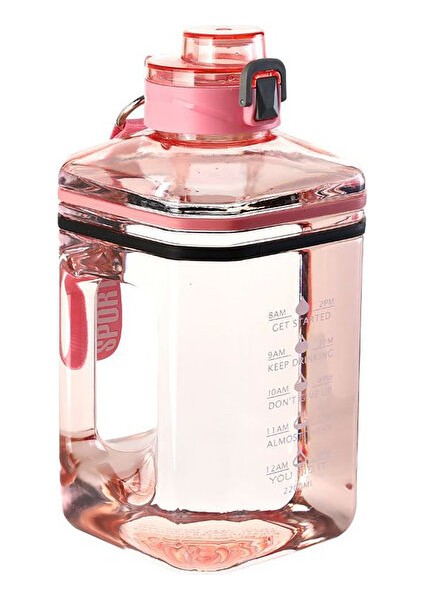 2.2l Su Şişesi Büyük Kapasiteli Zaman Ölçeği ile Taşınabilir Suluk Matara (Yurt Dışından)
