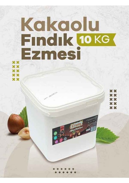 Doğal Kakaolu Parçacıklı Fındık Kreması Katkısız Kahvaltılık Sürülebilir 1.kalite Fındık Ezmesi 10KG