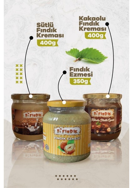 Doğal Katkısız Sürülebilir Kakaolu Fındık Kreması 400G Sütlü Fındık Kreması 400G Fındık Ezmesi 350G