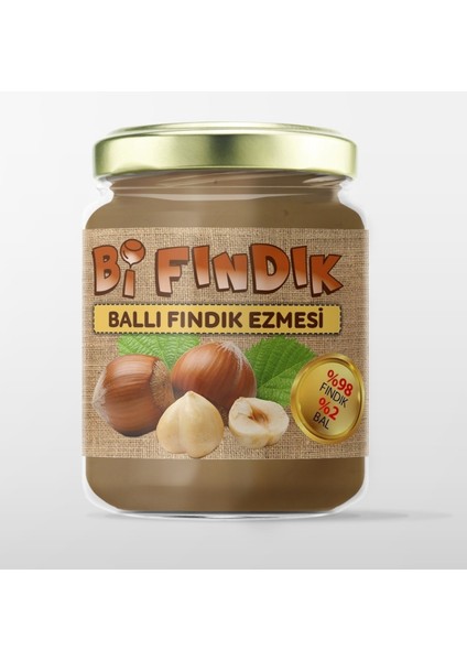 Doğal Ballı Fındık Ezmesi Katkısız Atıştırmalık Kahvaltılık Sürülebilir 1.kalite 400GR Cam Kavanoz