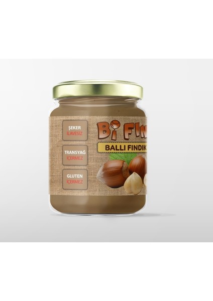 Doğal Ballı Fındık Ezmesi Katkısız Atıştırmalık Kahvaltılık Sürülebilir 1.kalite 400GR Cam Kavanoz