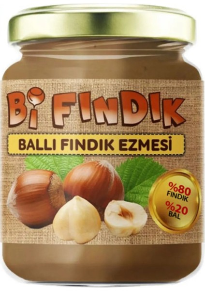 Doğal Ballı Fındık Ezmesi Katkısız Atıştırmalık Kahvaltılık Sürülebilir 1.kalite 350GR Cam Kavanoz