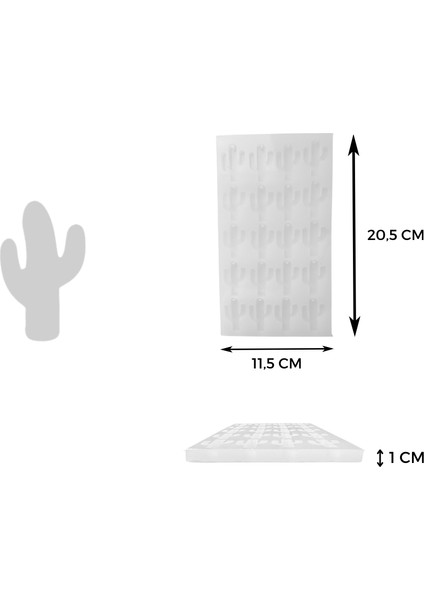 Epoksi Kaktüs Anahtarlık ve Kolye Silikon Kalıbı