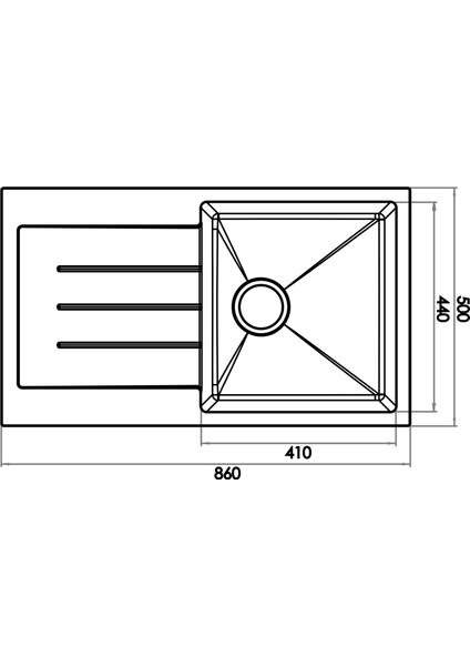 Antrasıt Tek Goz Granıt Evye 50x86 Gr86l