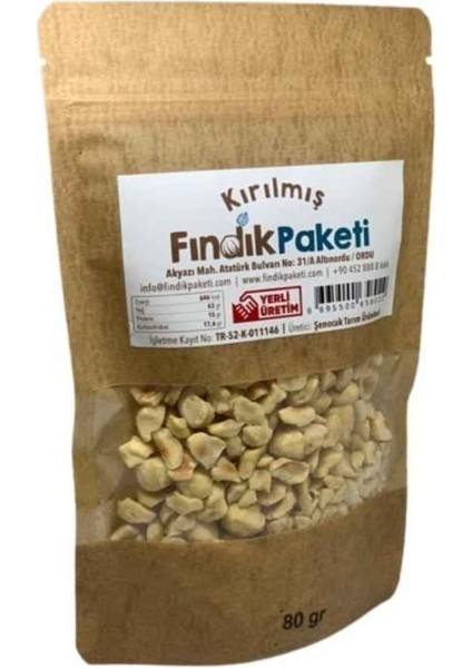 Bi Fındık Kavrulmuş Kırılmış Naturel Iç Fındık Iri Taneli Büyük Boy 1kalite Doğal Taze Yeni Sezon Fındık 80GR