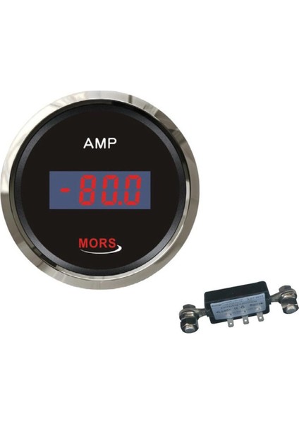 Dijital Ampermetre 12-24V Siyah ( Şönt Dahildir ) Çap: 55MM
