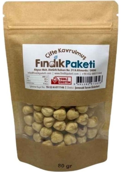 Çifte Kavrulmuş Iç Fındık Iri Taneli Iri Boy Çıtır Iç Fındık %100 Taze Lezzetli Yeni Mahsul 80GR