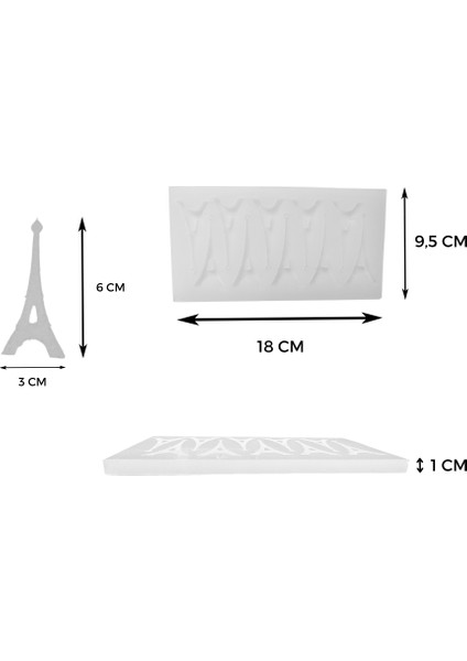 Epoksi Eyfel Anahtarlık ve Kolye Silikon Kalıbı