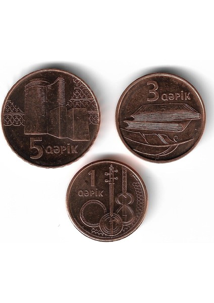 Azerbaycan 1/3/5 Qepik Madeni Para Seti 3 Parça fiyatları