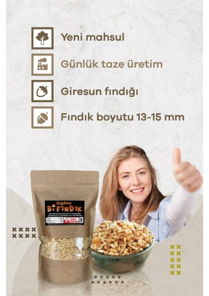 Kavrulmuş Kıyılmış Fındık (Pirinç) Doypack 1.kalite Glutensiz Taze Yeni Mahsul 1kg