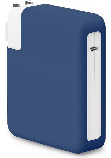 Macbook Şarj Adaptör Kılıf (85W-87W-96W) Matte Silicone Lacivert