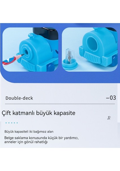 Karikatür Çift Katmanlı Çok Fonksiyonlu Demir Kalem Kutusu (Yurt Dışından)