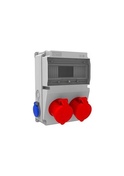 Ön 2 Ad. 5/32A 380V Yan 2 Ad. 1/16A 220V Prizli Kombinasyon V10 Kombinasyon (210X300X122) IP44 Bem BD2-2234-2020