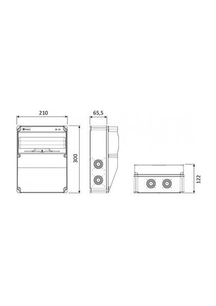 Ön 2 Ad. 5/32A 380V Yan 2 Ad. 1/16A 220V Prizli Kombinasyon V10 Kombinasyon (210X300X122) IP44 Bem BD2-2234-2020