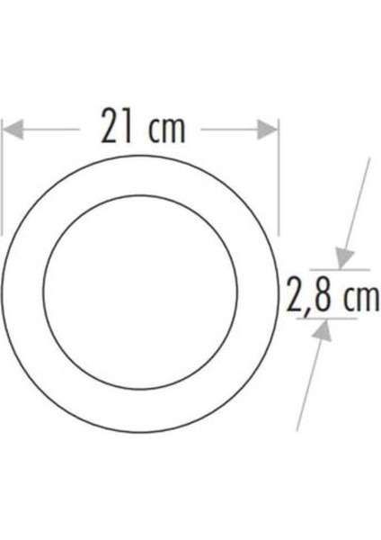 18W Sıva Üstü LED Panel (Siyah Kasa) (3200K) (Yuvarlak) Cat CT-5235G