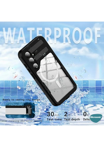 Samsung Galaxy S24 Kılıf Waterproof 360 Full Body Protective Siyah fırsatları