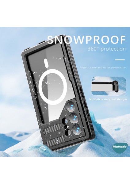 Samsung Galaxy S24 Ultra Kılıf Waterproof 360 Full Body Protective Siyah