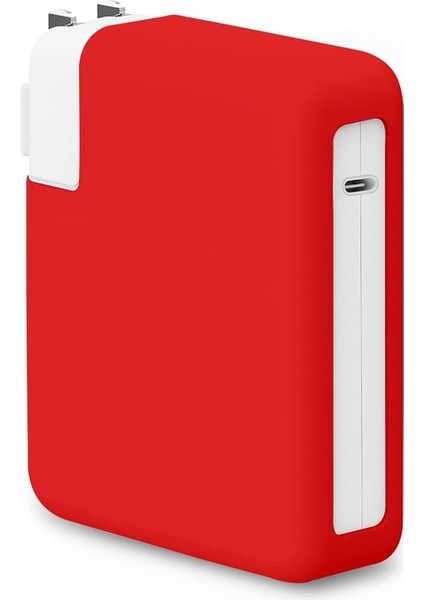 Macbook Şarj Adaptör Kılıf (85W-87W-96W) Matte Silicone Kırmızı