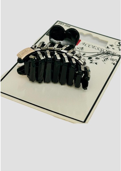 Gri Taşlı Yaprak Şekilli Küçük Boy Mandal Toka fiyatları