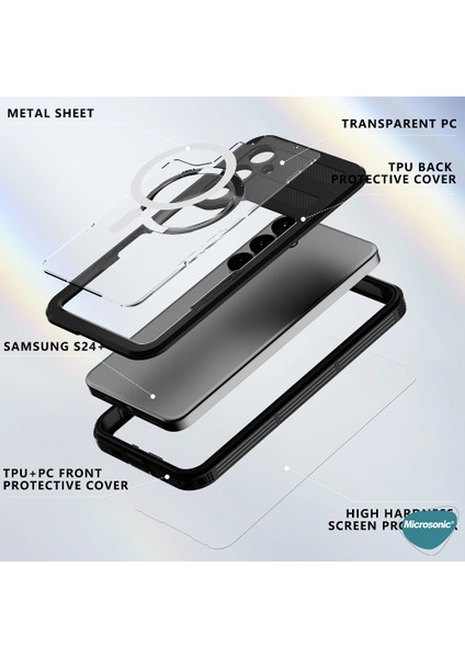 Samsung Galaxy S24 Plus Kılıf Waterproof 360 Full Body Protective Siyah fiyatları