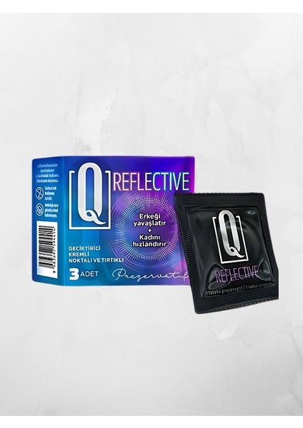 Q Reflective Kremli Tırtıklı Prezervatif