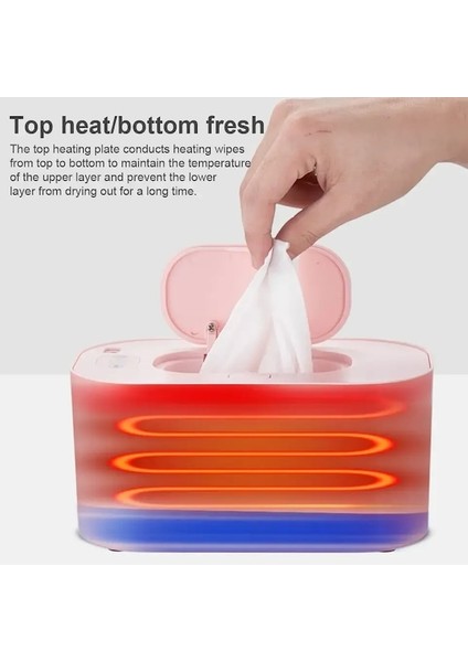Pembe-Bebek Mendil Isıtıcı Isıtıcı Islak Havlu Dispenseri Peçete Termostatik Isıtıcı Ev/araba Kullanımı Mini Wipe Isıtıcı Kılıf Dezenfektan Mendilleri (Yurt Dışından)